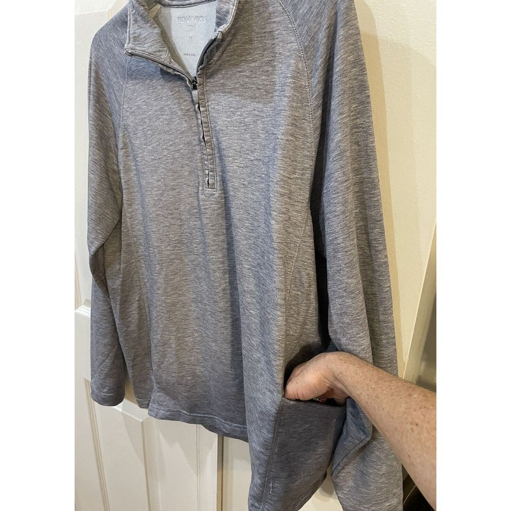 Bonobos 1/4 Zip Pullover Golf Shirt Men's Sz M Gray One Zip Pocket - Picture 5 of 7